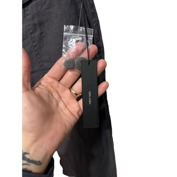 NWT NEW Tahari Gray Belt Linen Flowy Pants Size 12 Coastal Minimalist - Picture 4 of 11